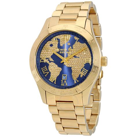 michael kors gold blue watch|mini dial designer watch gold.